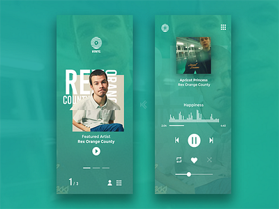 VINYL | Mobile ai app minimal mobile music ps ui ux
