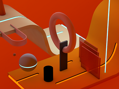 Day 4 - A Futuristic Track 3d c4d cinema4d everyday graphic graphics maxon sketch visual