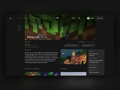 What time? Time to play the game!! business catalog games gui minecraft minimal uidesign uxdesign web web design website