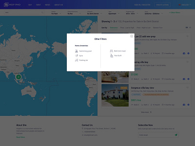 Popup house listing map popup property ui ux website