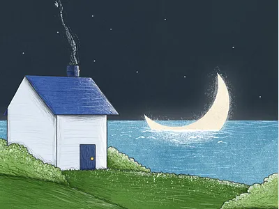 Sunday Feels illustration moon peace rafikillustrate relaxed sea sunday texture