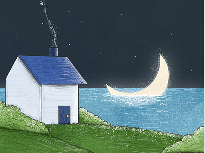 Sunday Feels illustration moon peace rafikillustrate relaxed sea sunday texture