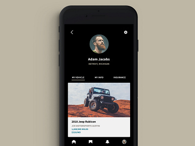 Mobile Profile app cars iphone mobile ui