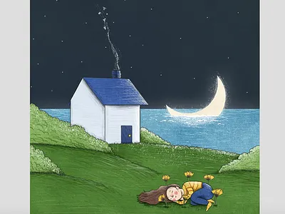 Sunday Feels illustration moon peace rafikillustrate relaxed sea sunday texture