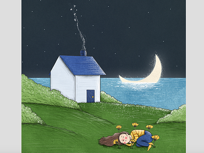 Sunday Feels illustration moon peace rafikillustrate relaxed sea sunday texture