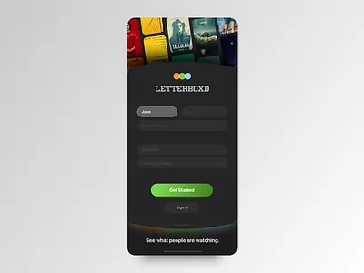 Letterboxd – Login Redesign app dailyui film letterboxd login movie movies redesign ui