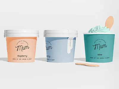 Mum Coffee & Icecream Branding+Packaging berlin colour food graphic design icecream logotype packaging soft soft serve