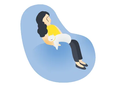 Resting with a Cat animal cat illurstration pet