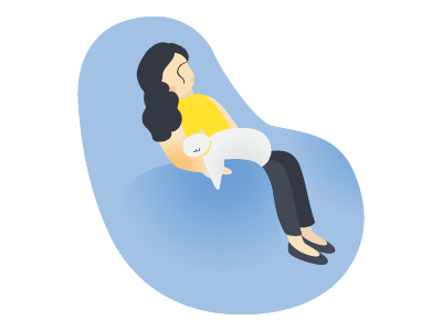 Resting with a Cat animal cat illurstration pet