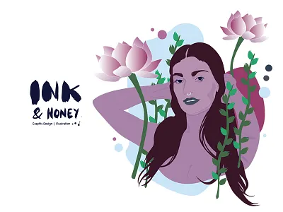 Lotus digital illustration vector