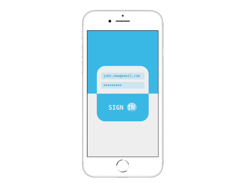 Flipping Sign In concept animation authorization