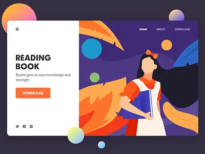 Reading book illustration reading web