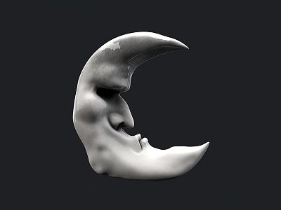 Moon 3d 3d model c4d moon sculpting