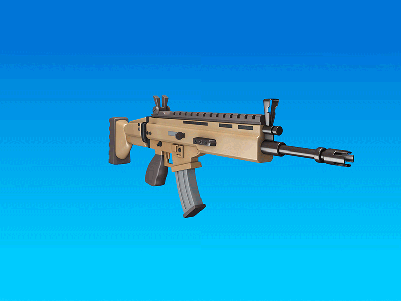 Fortnite Scar-L 3d c4d cinema 4d fortnite gif gun render scar scar l weapon