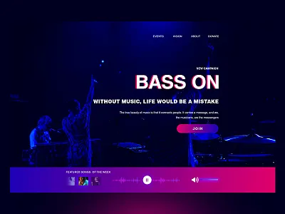Music Event Concept colorful event minimal music responsive ui ux web