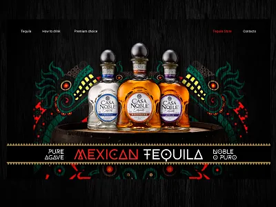 Teqila LP for the Web Store of liquor alco black landing liquor mexican promo store tequila ui ux