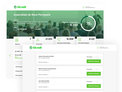 Presence confirmation App Dashboard dashboard webapp