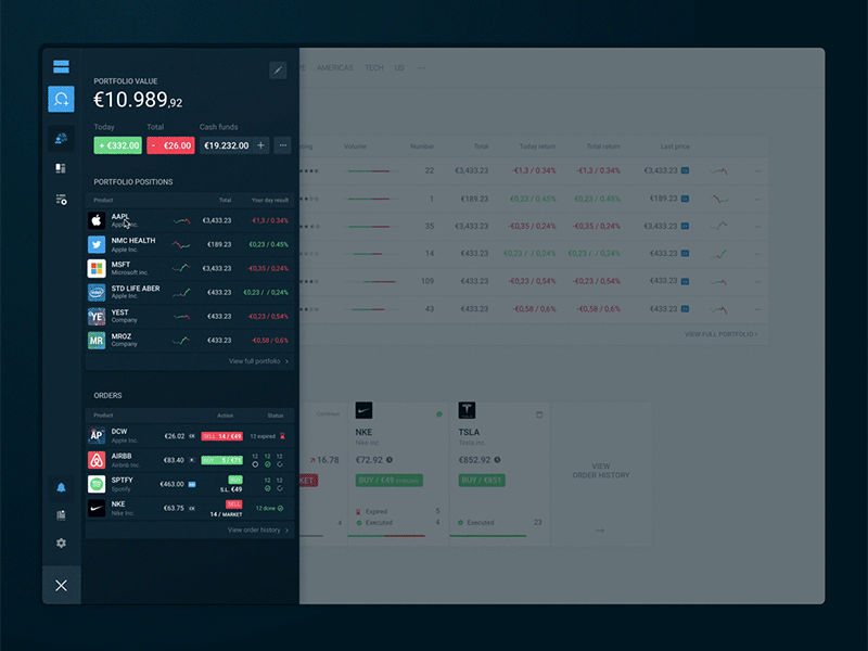 Side Panels cards interactions panel search ui