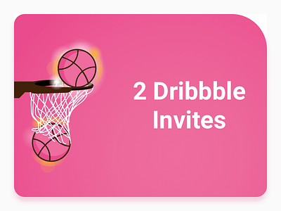 2x Dribbble Invites 2x card design dribbble invitation invite pink