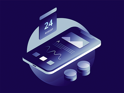 Smart Assistant - Isometric Illustration app design flat illustration interface ios isometric minimalism mobile ui ux vector