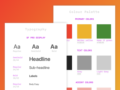 Ui Kit colour palette typography ui uikit ux