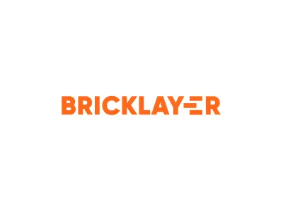 Bricklayer art brick concept idea layer logo logos orange style symbol