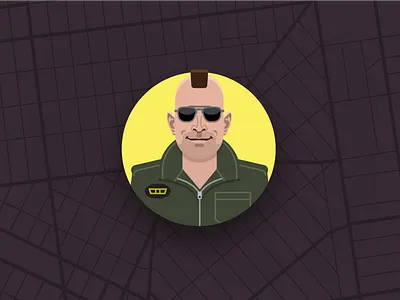 Yelo App Avatar Illustration - Travis Bickle app branding data visualization design flat icon icons identity illustration illustrator infographic isometric logo mobile ui ux vector web web design website