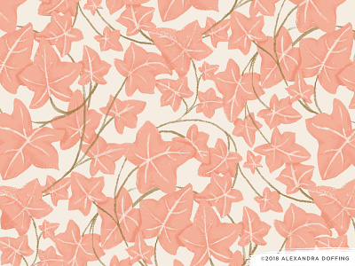 English Ivy Pattern art licensing botanical english ivy foliage greenery ivy licensing millennial pink photoshop surface design textile design vines