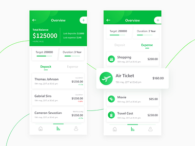 Deposit iOS App Concept app deposit expense finance ios iphonex list mobile trend ui