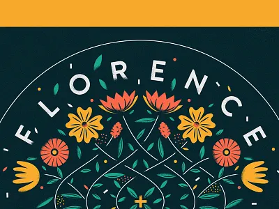 florence floral florence flowers illustration nature text typography vine