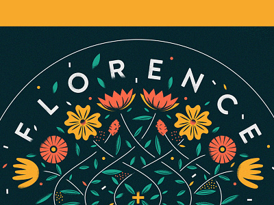 florence floral florence flowers illustration nature text typography vine