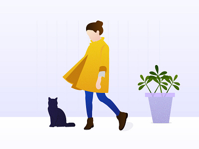 Cat blue cat clothing fashion modern plant