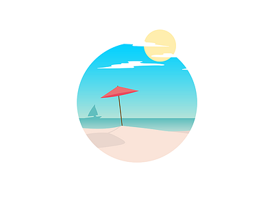 Beach beach calm gradient illustration illustration a day illustrator sea sunny warm