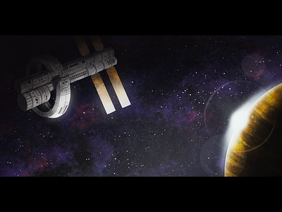 Yay Space! art digital drawing illustration painting planet space stars station yay