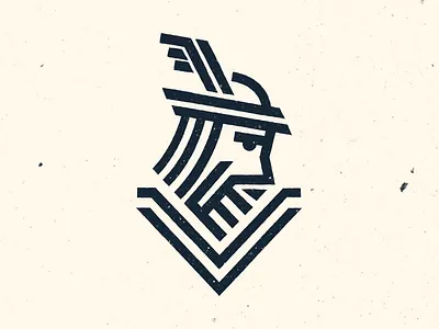 Viking blue branding clean line logo mark simple type viking