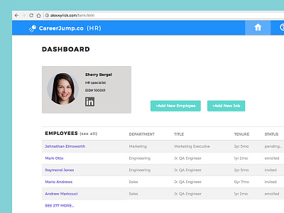 Corporate Dashboard bootstrap database front end design