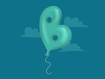 Balloon letter B alphabet b balloon drawing hand lettering illustration letter lettering