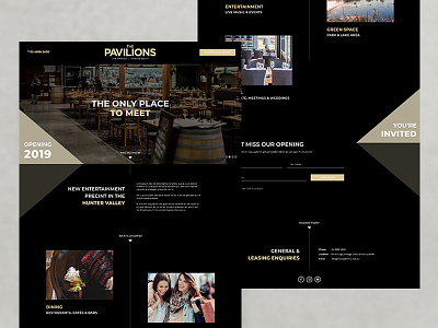 Landing Page for The Pavilions The Vintage clean design desktop landing page single page