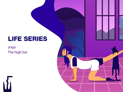 Yoga and parallel bars illustration ui