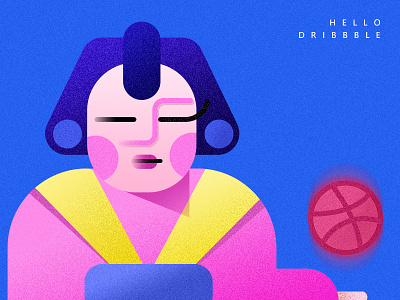 HELLO! blue debuts design dribbble graphic llustration