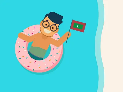 Chillin' at Maldives beach donut maldives ocean water