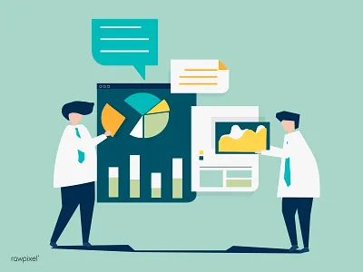 Analysis B analysis analytics business data development illustration management page vector