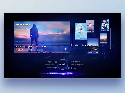 Tv Voice1.0 card purple tv ui ux voice vui