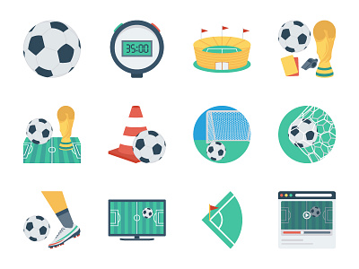 Fifa Football WorldCup Flat Icons ball fifa football goal player soccer sport stopwatch team icon trophy vlc worldcup