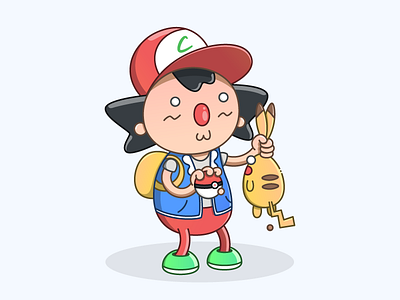 Gotta get a job! animal ash ketchum character design detective pikachu game freak gotta catch em all illustration kanto nintendo pikachu pocket monsters pokeball pokemon pokemon league poo poop vector