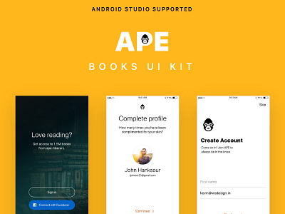 BOOKS UI KIT with Android Studio XML Code android app template books design mobile uikit