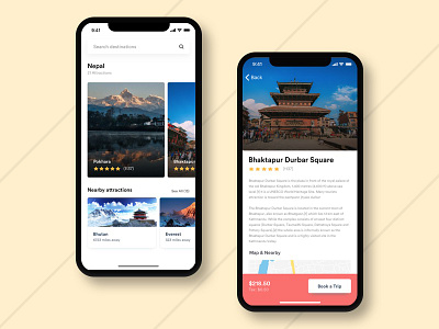 Travel Destination UI app challenge design ios ios 10 travel. iphonex ui