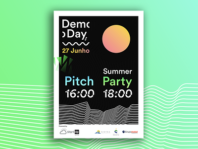 Demo Day 2018 cool dark demo day event flyer good vibes pitch poster startup summer sun