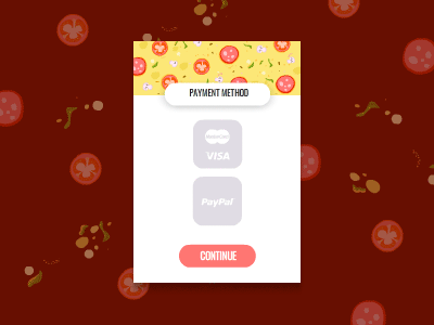 DailyUI#02 checkout 002 02 animation app checkout dailyui motion order payment pizza ui visa