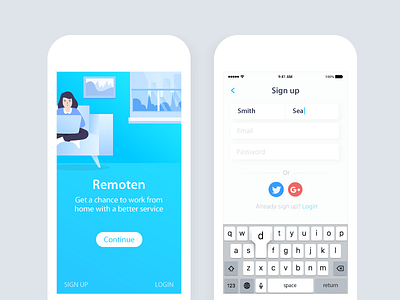 Remotely admin illustrator iphone logo photoshop ui user ux